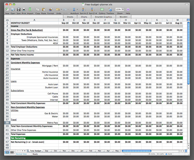 free budget planner