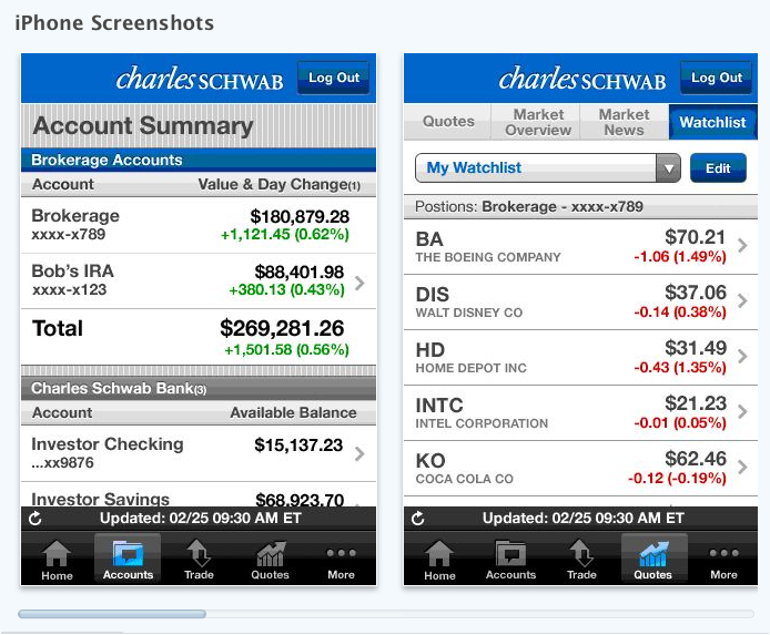 charles schwab login down