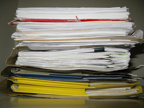 stack of tax documents