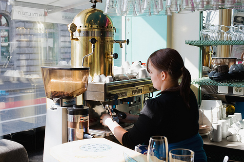 Barista working