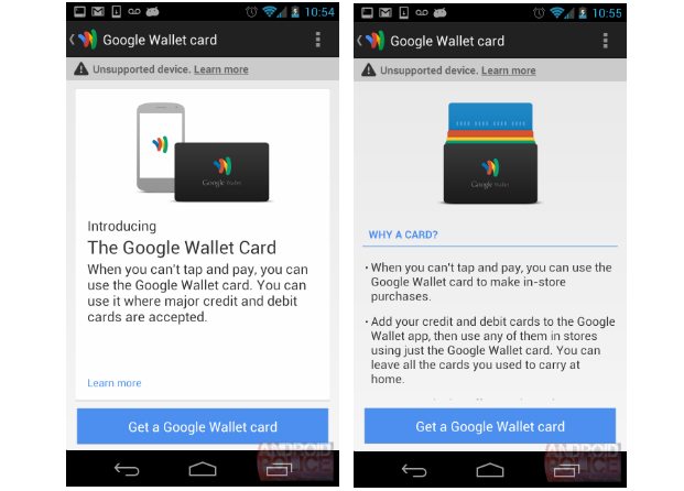 Google Wallet card