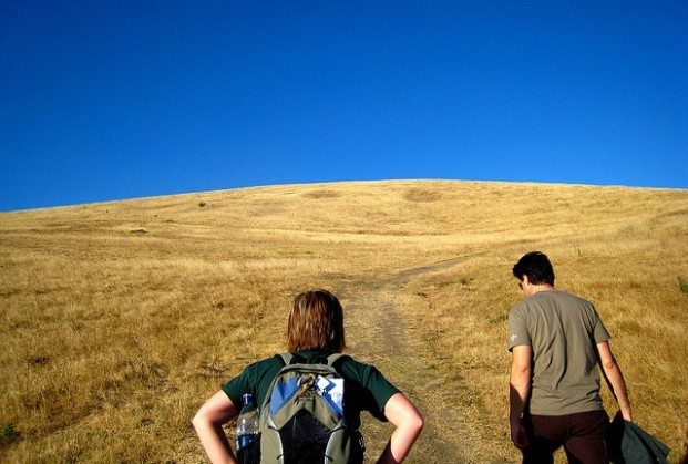Hikers up a Hill