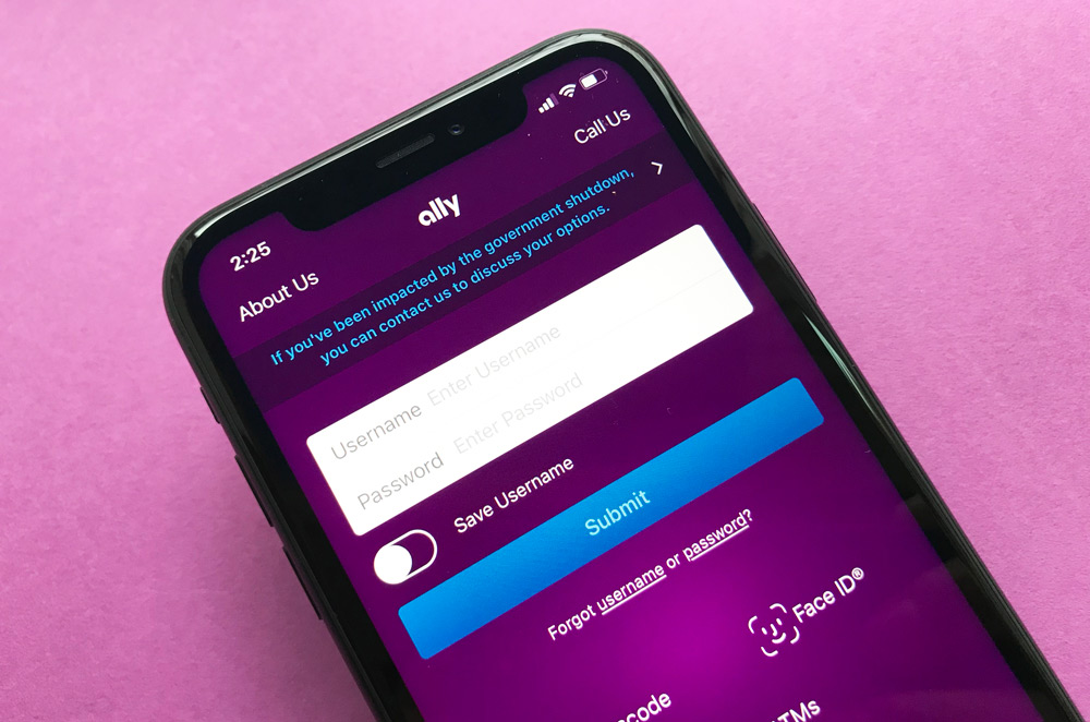 Ally Bank Savings Account iPhone App