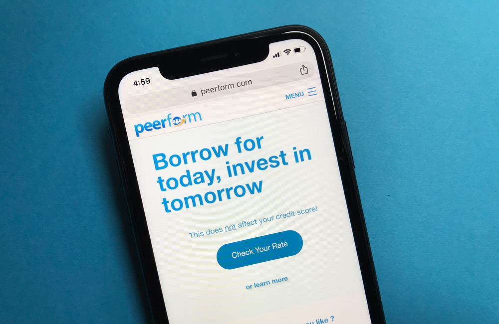 PeerForm Personal Loans Website
